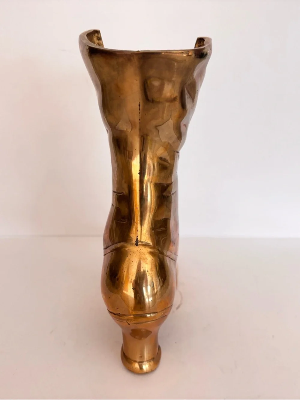Victorian Vintage Brass Boot Planter Shelf Decor MCM Hollywood Regency Art Deco - Picture 4 of 10